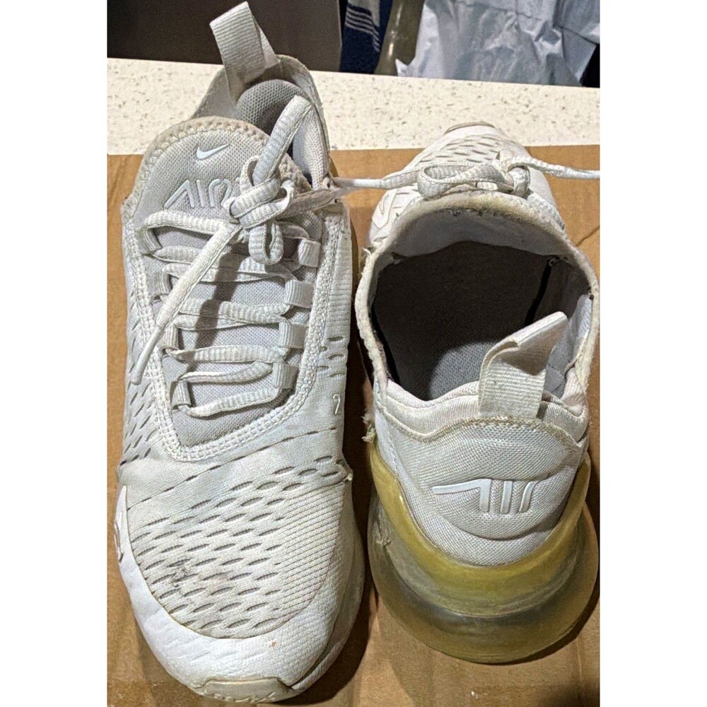 Nike Air Max 270 GS Kids 6.5Y (UK 6/EU 39) White Mesh Lace Sneaker